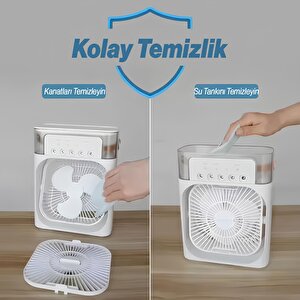 Vantilatör Masaüstü Kablolu Süper Sessiz Fan Su Püskürtmeli Mini El Hava Serinletici Nemlendirici