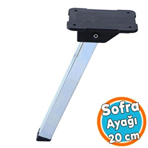 Metal Sofra Ayağı Plastik Siyah Taban Katlanır Yer Sofrası Sini Altı 20 Cm (4 Adet)