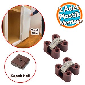 Gizli Gömme Görünmez Plastik Menteşe 2 Adet Dolap Kapak Mobilya Masa Menteşesi Sol Sağ Uyumlu