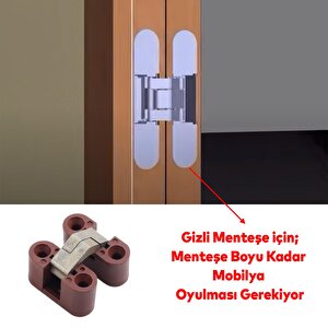Gizli Gömme Görünmez Plastik Menteşe 2 Adet Dolap Kapak Mobilya Masa Menteşesi Sol Sağ Uyumlu