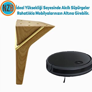 Mobilya Oturma Grubu Kanepe Sehpa Ünite Koltuk Ayağı Baza Ayakları 16 Cm Açık Ceviz Gold (4 Adet)