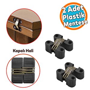 Gizli Gömme Plastik Menteşe 2 Adet Dolap Kapak Mobilya Katlanır Masa Menteşesi Sol Sağ Uyumlu Siyah