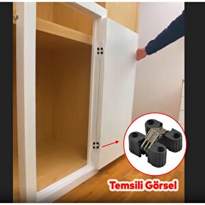 Gizli Gömme Plastik Menteşe 2 Adet Dolap Kapak Mobilya Katlanır Masa Menteşesi Sol Sağ Uyumlu Siyah