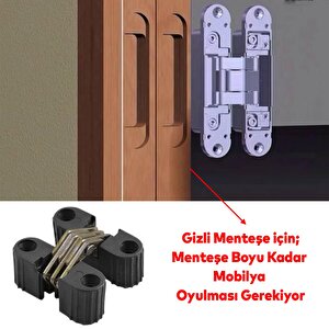 Gizli Gömme Plastik Menteşe 2 Adet Dolap Kapak Mobilya Katlanır Masa Menteşesi Sol Sağ Uyumlu Siyah
