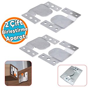 Baza Başlık Mobilya Karyola Köşe Koltuk Birleştirme Sacı Saç Bağlama Braketi Metal (2 Çift Takım)