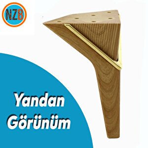 Mobilya Oturma Grubu Kanepe Sehpa Ünite Koltuk Ayağı Baza Ayakları 16 Cm Açık Ceviz Gold