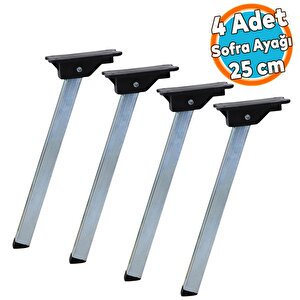 Metal Sofra Ayağı 25 Cm Plastik Siyah Taban Katlanır Yer Sofrası Sini Altı Ayak Sehpa Masa (4 Adet)