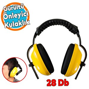 Manşonlu Kulaklık Gürültü Önleme 28 Db Ses Koruma Kulak İşitme Koruyucu Sarı Siyah En:352-1:2020