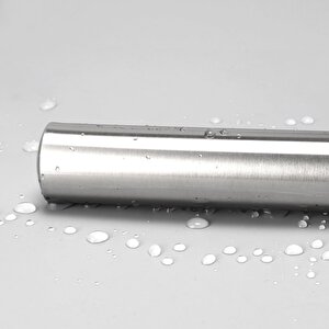Yuvarlak Silindir Alüminyum Metal Oklava Tekli 49 Cm Mutfak Börek Hamur Un Yufka Açma Krom Renk