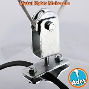(1 Adet) Metal Kablo Makarası Kablo Taşıyıcı Dolaşma Önleyici Seyyar Taşıma 360° Derece Dönerli