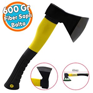 Fiber Saplı Balta 600 Gr 1 Adet Keskin Sağlam Kamp Baltası Odun Ağaç Kesme Kesim Ayırma