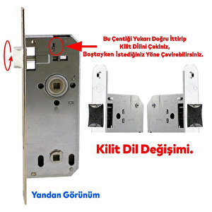 Wc Banyo Tuvalet Kapısı Kilidi 45 Mm Pvc Kapı Ahşap Kapı Gömme Gövde Kilit Silindirsiz Barelsiz