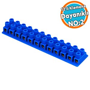Yanmaz Vidalı Pano Sıra Klemens Elektrik Bağlantı Klemensi Aparatı Vidalı Terminal Blok 12'li No:2