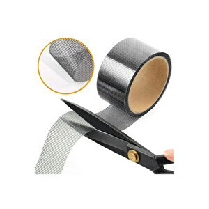 Yapışkanlı Sineklik Tülü Tamir Bandı Yırtık Kopmuş Delik Fiber Tül Yapıştırma Gri 48 Mm X 2 Metre