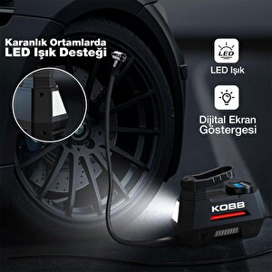 Kb180 12volt 150 Psi Ayarlanabilir Dijital Basınç Göstergeli Lastik Şişirme Pompası