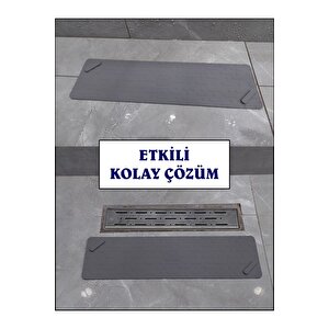 Kötü Koku Önleyici Uzun Duş Gideri Silikon Mat Duş Gideri Kapağı Tıpası Böcek Önleyici Gri̇