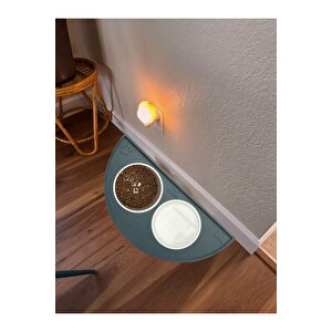 Silikon Mama Matı Havuzlu Yıkanabilir Kaymaz Evcil Hayvan Beslenme Matı Kedi Köpek Paspası 50x25 Cm Antrasit
