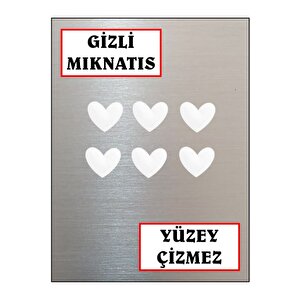 Magnet - Buzdolabı Magneti - Buzdolabı Süsü - 6’lı Kalpli Magnet - Sevgililer Günü Hediyesi Kırık Beyaz