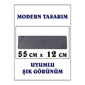 Kötü Koku Önleyici Uzun Duş Gideri Silikon Mat Duş Gideri Böcek Önleyici Kapak 55x12 Cm Battal Boy