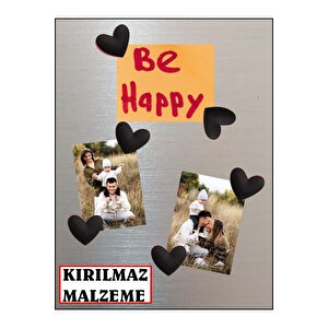 Magnet - Buzdolabı Magneti - Buzdolabı Süsü - 6’lı Kalpli Magnet - Sevgililer Günü Hediyesi Siyah