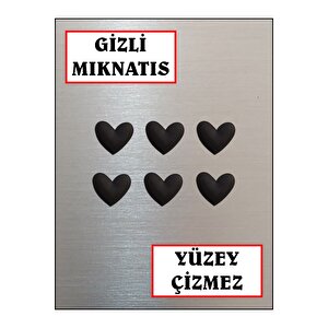 Magnet - Buzdolabı Magneti - Buzdolabı Süsü - 6’lı Kalpli Magnet - Sevgililer Günü Hediyesi Siyah