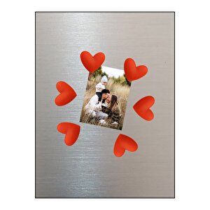 Magnet - Buzdolabı Magneti - Buzdolabı Süsü - 6’lı Kalpli Magnet - Sevgililer Günü Hediyesi Kırmızı