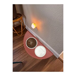 Silikon Mama Matı Havuzlu Yıkanabilir Kaymaz Evcil Hayvan Beslenme Matı Kedi Köpek Paspası 50x25 Cm Kiremit