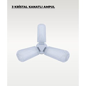 45w Kristal 3 Kanatlı Pervane Ampul 6500k Beyaz Işık
