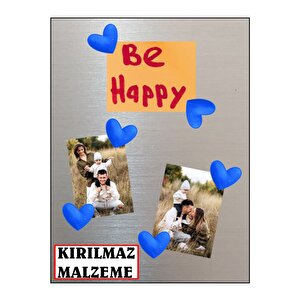 Magnet - Buzdolabı Magneti - Buzdolabı Süsü - 6’lı Kalpli Magnet - Sevgililer Günü Hediyesi Mavi