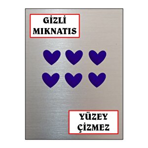 Magnet - Buzdolabı Magneti - Buzdolabı Süsü - 6’lı Kalpli Magnet - Sevgililer Günü Hediyesi Lacivert