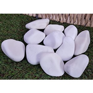 Beyaz Dolomit Taş 4 Kg 2-4 Cm Dere Çakıl Taşı Bahçe Süs Taşı Saksı Teraryum Taşı Akvaryum Taşı
