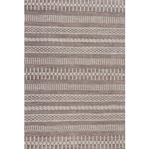 Hasır Dokuma Jüt Taban İskandinav Desenli Krem Bej Renkli Halı 120x150 cm