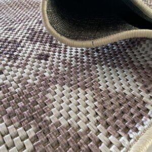 Hasır Dokuma Jüt Taban Kilim Desenli Krem Bej Renkli Halı
