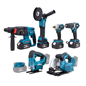Yedi̇li̇ Set Mk350 (powerbank&led+ Ş.hilti+ş.spral+s.sıkma+13mm Ç.mandren+ş.dekupaj+sunta Kesme)