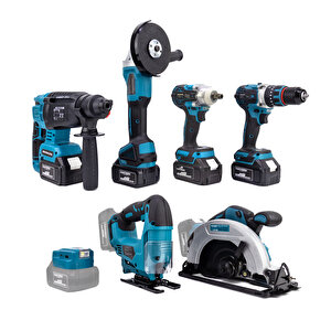 Yedi̇li̇ Set Mk350 (powerbank&led+ Ş.hilti+ş.spral+s.sıkma+13mm Ç.mandren+ş.dekupaj+sunta Kesme)