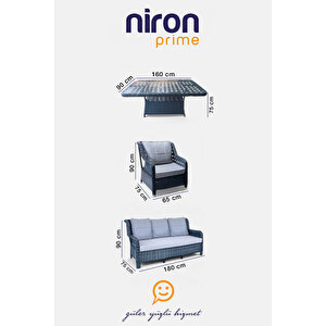 Grand 3’lü Rattan Bahçe Ve Balkon Oturma Grubu – 7 Kişilik Masa Takımı - Özel Teslimat