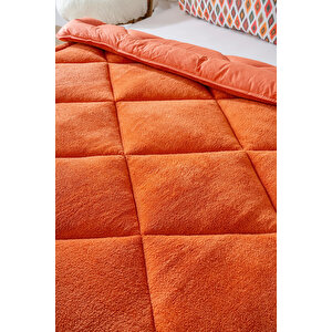 Kiremit Loura Tek Kişilik Çift Taraflı Lüx Wellsoft Yorgan 155x215 Cm