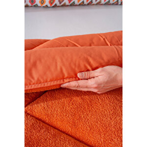 Kiremit Loura Tek Kişilik Çift Taraflı Lüx Wellsoft Yorgan 155x215 Cm
