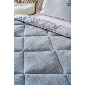 Gri Loura Tek Kişilik Çift Taraflı Lüx Wellsoft Yorgan 155x215 Cm