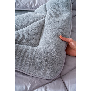 Gri Loura Tek Kişilik Çift Taraflı Lüx Wellsoft Yorgan 155x215 Cm