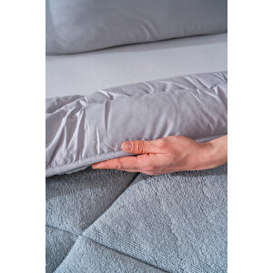 Gri Loura Tek Kişilik Çift Taraflı Lüx Wellsoft Yorgan 155x215 Cm