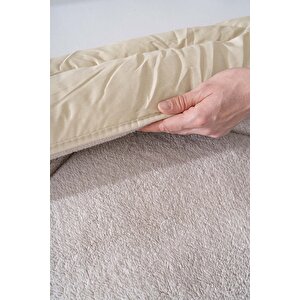Bej Loura Tek Kişilik Çift Taraflı Lüx Wellsoft Yorgan 155x215 Cm