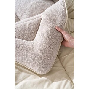Bej Loura Tek Kişilik Çift Taraflı Lüx Wellsoft Yorgan 155x215 Cm