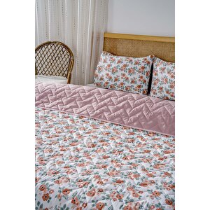 Mira Kiremit Çift Kişilik Pamuklu Kapitone Pike & Yatak Örtüsü
