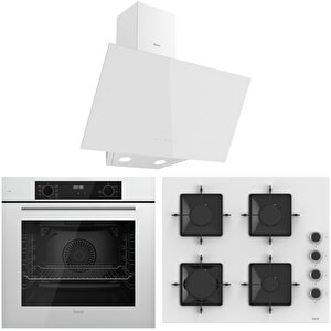 Flowart Qbl63cb-ss206-d078 7 Prog. Dijital Turbo Ankastre Set - Beyaz
