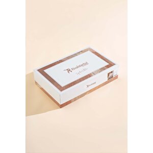 Florita Cappuccino Çift Kişilik Nakışlı Nevresim Takımı % 100 Pamuklu