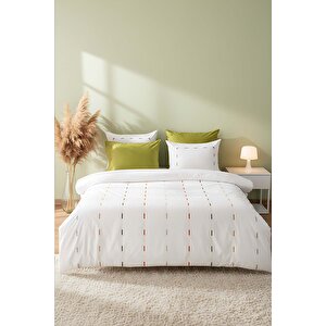 Victoria Yeşil Çift Kişilik Nakışlı Nevresim Takımı 6 Parça Çeyiz Seti Pamuklu