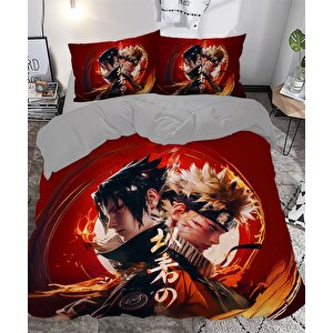 Naruto Temalı Baskılı Çift Kişilik Nevresim Takımı