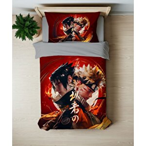 Naruto Temalı Baskılı Tek Kişilik Nevresim Takımı