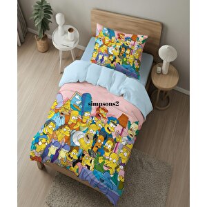 Simpson Temalı Baskılı Tek Kişilik Nevresim Takımı